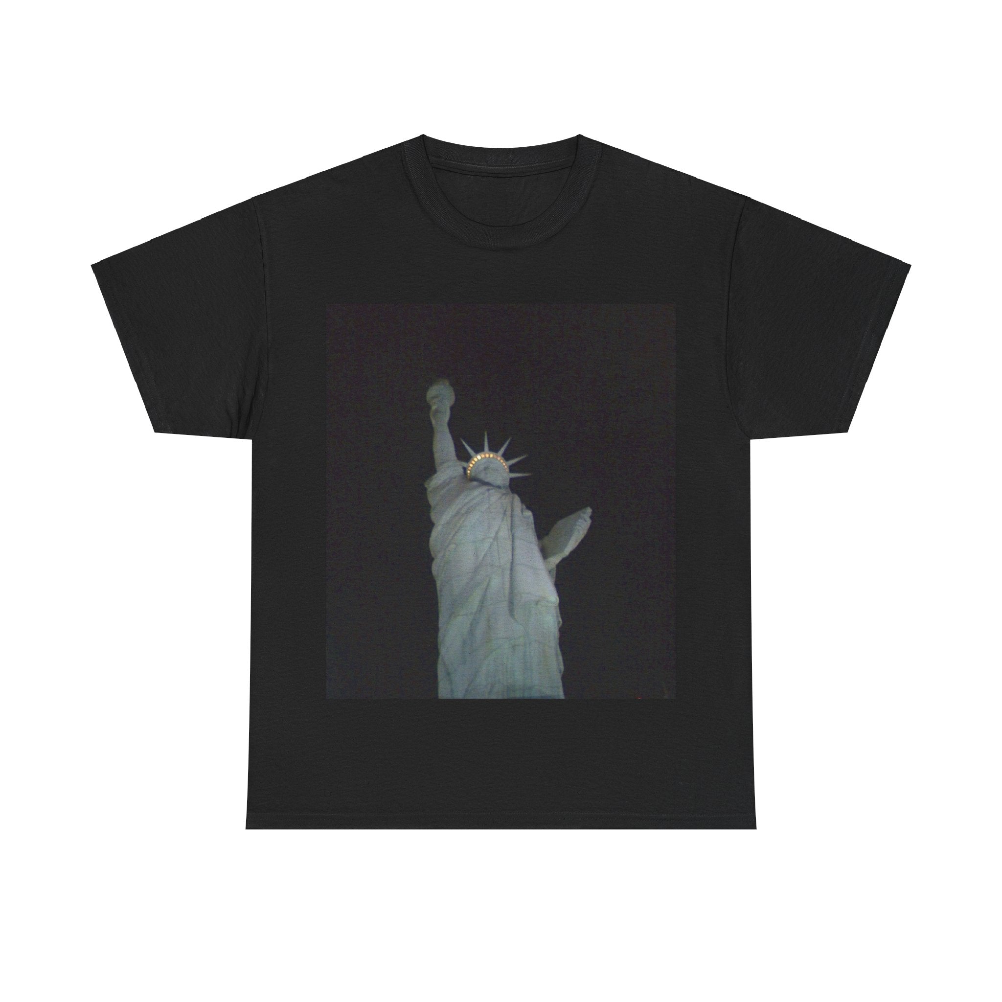 Statue of Liberty Graphic Unisex Cotton Tee - Nighttime City Vibe